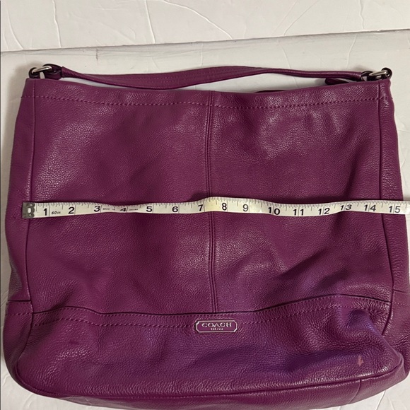 Coach F23293 Purple Fuschia  Leather Hobo Bag - Picture 9 of 15